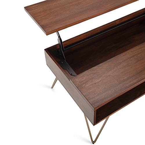 Hunter 48" Wide Solid Mango Wood Coffee Table in Umber Brown