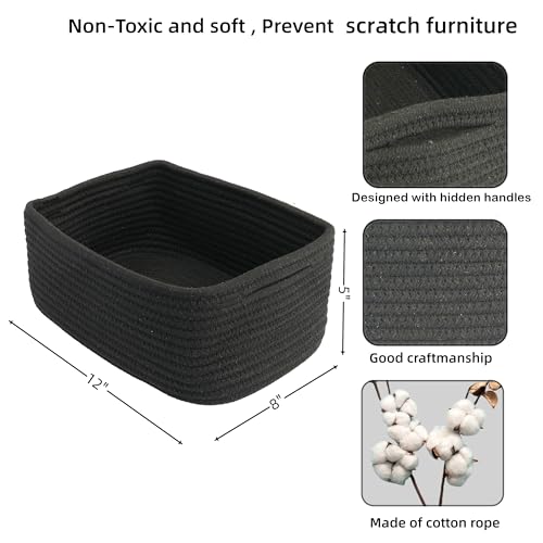 Small Woven Storage Baskets for Shelves (3 Count)