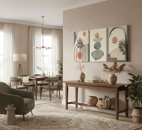 3 Pcs Mid Century Modern Boho Abstract Canvas Wall Art 12X16in (3 Count)