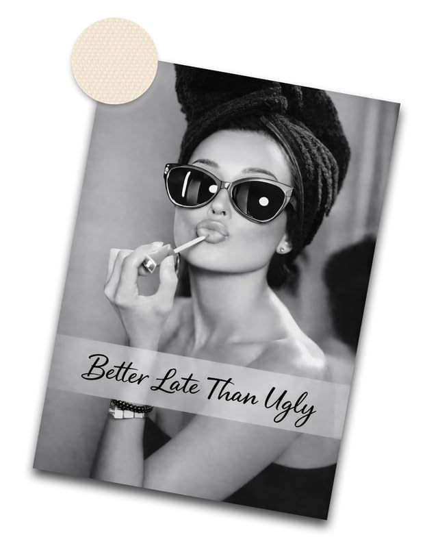 12x16in Hepburn Better Late Than Ugly Unframed Bathroom Wall Art