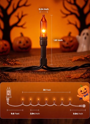 Orange Halloween String Lights Outdoor
