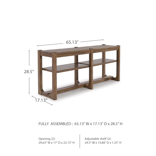 Cabalynn Farmhouse Sofa Table with 2 Adjustable Shelves
