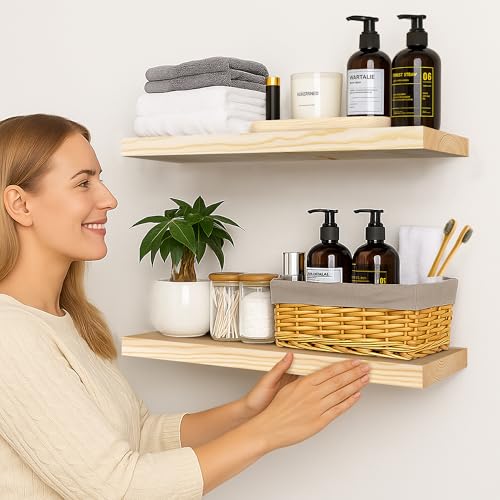 Wood Floating Shelves for Wall 30 inch (2 Count)