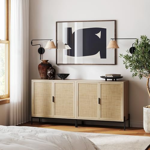 Andrew Bohemian Entryway Storage Cabinet or Kitchen Sideboard Credenza