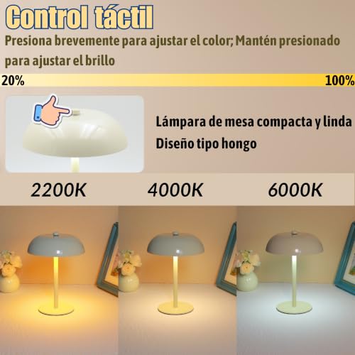 Cordless LED Mushroom Table Lamp