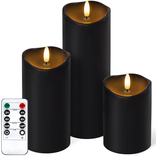 Outdoor Flameless Candles with Remote Timer (3 Count)