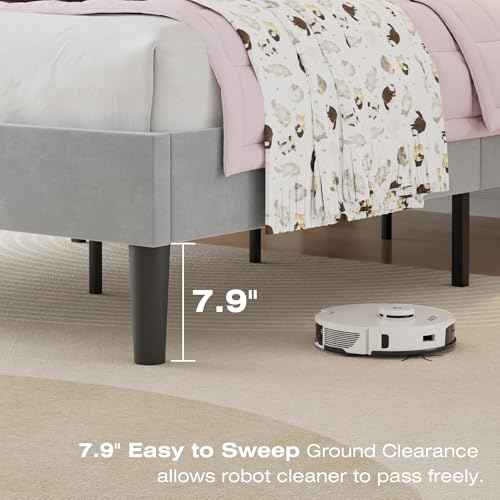 Twin Size Bed Frame with Upholstered Headboard