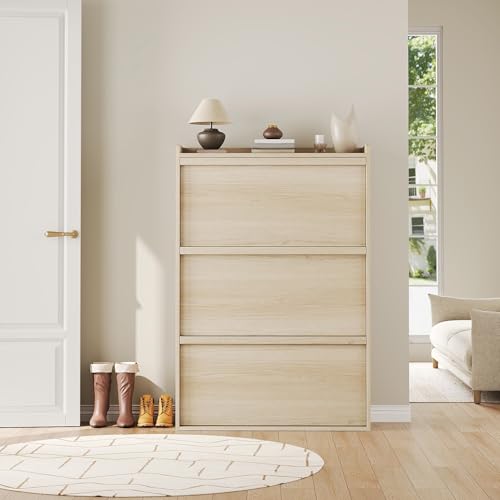 Shoe Cabinet with 3 Flip Drawers