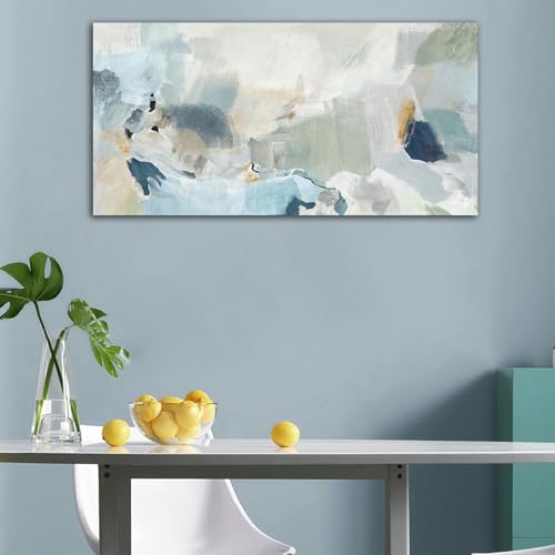 Abstract Canvas Wall Art Teal Abstract Pictures Canvas Painting Modern Bluish Green Canvas Prints Turquoise Artwork Wall Decor for Living Room Bedroom Home Office Wall Decoration 29" x 58"