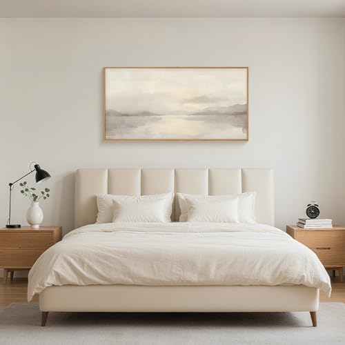 Large Abstract Neutral Beige Pastel Framed Canvas Wall Art (3 Count)
