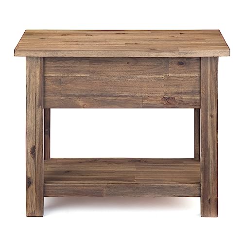 Monroe 14" Wide Solid Wood Rectangular End Table in Brown
