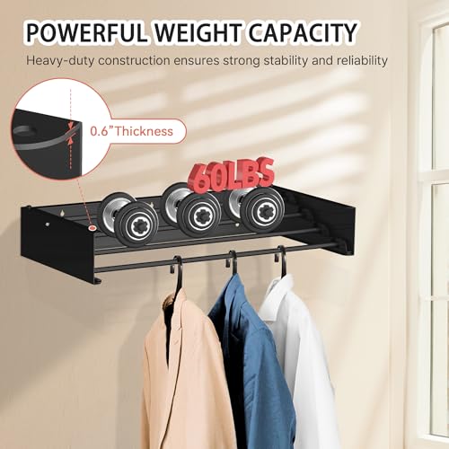 Laundry Drying Rack Wall Mounted Clothes Drying Rack Black