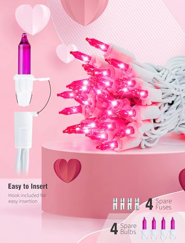 Pink Mini Christmas Lights (26 Foot)