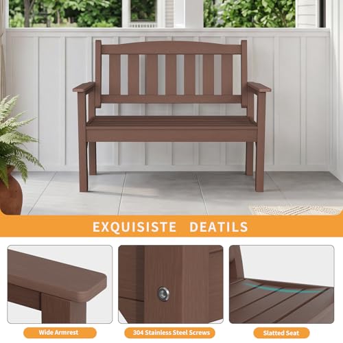 2 Person Poly Lumber Outdoor Garden Bench 700 Lbs Capacity