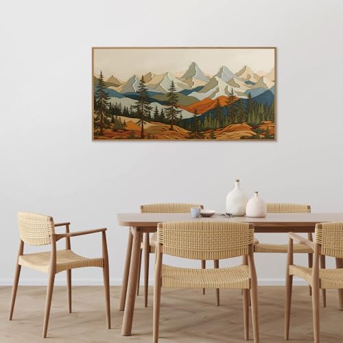 Vintage Mountains Framed Canvas Wall Art