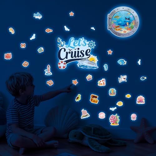 35Pcs Glow in The Dark Cruise Window Wall Stickers