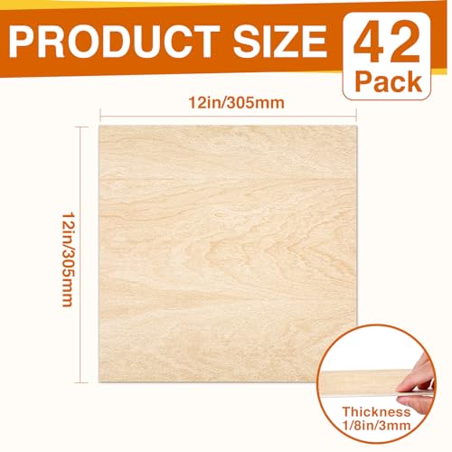 42 Pack Basswood Sheets 12"x12"x1 (42 Count)