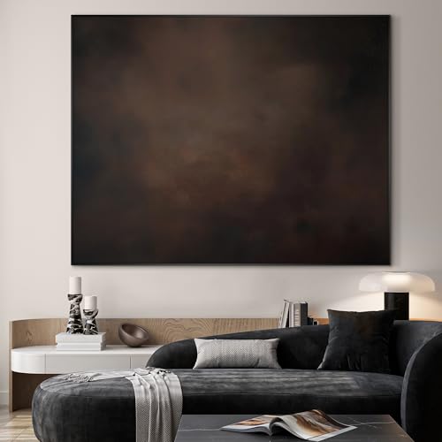 36"x46" Extra Large Framed Wall Art Dark Brown Abstract Moody Illustration for Home Living Room Bedroom Decor