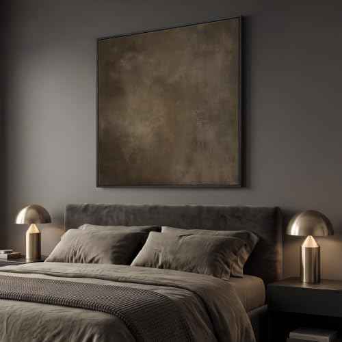 Extra Large Framed Neutral Brown Abstract Wall Art for Living Room