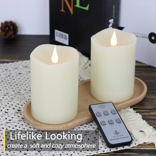 Flameless Candles Battery Operated with Remote Timer (2 Count)