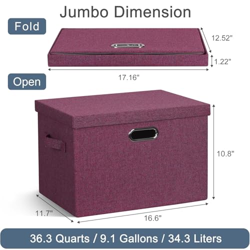 Storage Bins with Lids Fabric Closet Organizers Cubes Office Organization (3 Count)