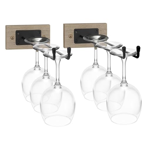 Wall Mounted Wine Glass Stemware Rack Set (2 Count)