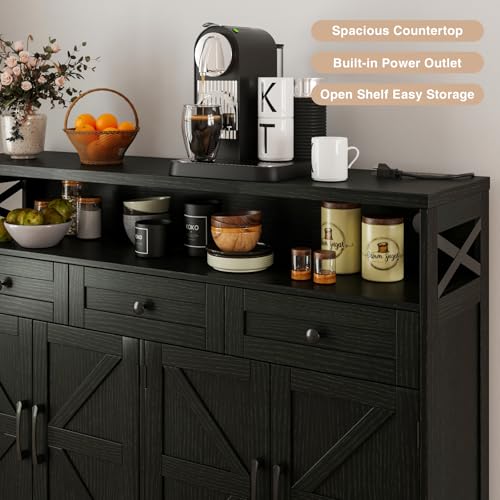52" L Modern Farmhouse Sideboard Buffet Cabinet