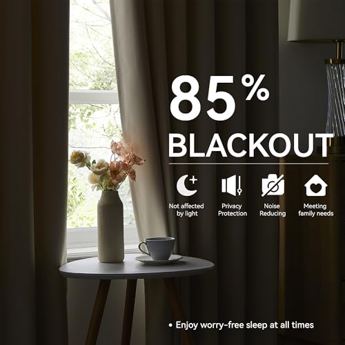 Pinch Pleated Blackout Curtains 84 Inch Length in Warm Cream (2 Count)