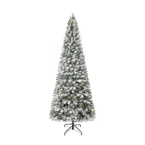 Salzburg 6.5ft Frosted Prelit Slim Artificial Christmas Tree with 864 Branch Tips