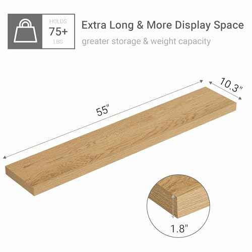 Deep Floating Shelves 55x10” Set of 1