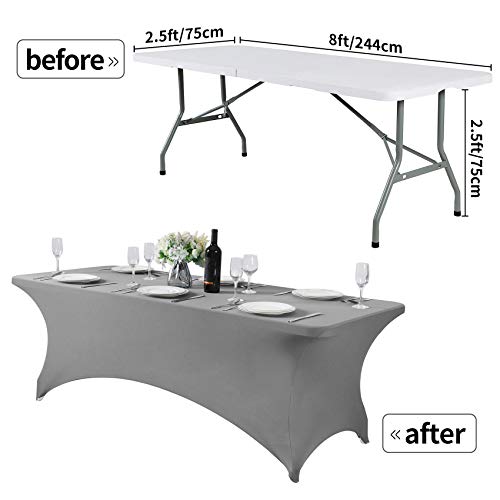 Spandex Table Cover for 8FT or 4ft or 6ft Table Universal Fitted Stretch Tablecloth for Party