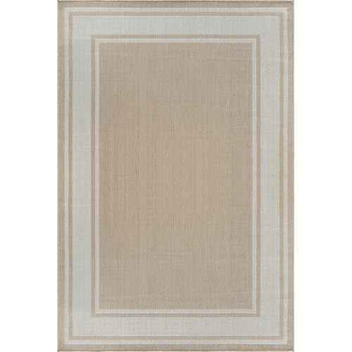 Outdoor Rug 5x7 Modern Bordered Area Rugs for Indoor and Outdoor Patio Deck Porch Garden Waterproof Weather Sun Resistant Washable Outside Carpet (35 Sq Ft)