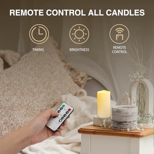 9PACK Outdoor Plastic flameless Candles with Remote Control and Timer (9 Count)