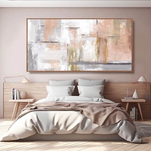 Large Painting Gold Abstract Wall Art for Living Room Bedroom Office Modern Artwork Graffiti Home Decor 30x60 Inches Ready to Hang