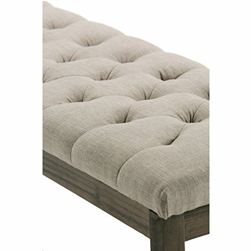 Waverly 48" Wide Linen Look Rectangle Ottoman in Natural