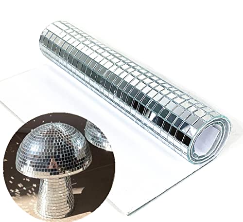 Real Glass Silver Mirrors Mosaic Tiles Sticker for Craft Square Glass Tiles Self Adhesive