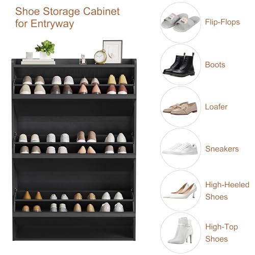 Shoe Cabinet with 3 Flip Drawers