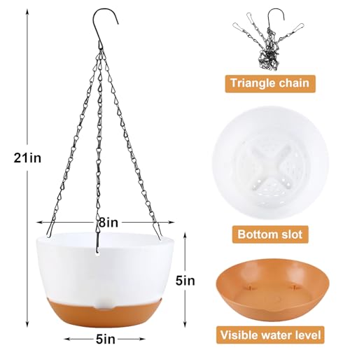 4 Pack Plastic Hanging Planters (4 Count)