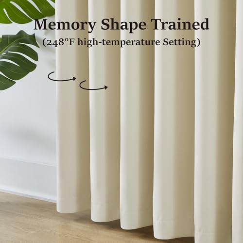 Pinch Pleated Blackout Curtains 84 Inch Length in Warm Cream (2 Count)