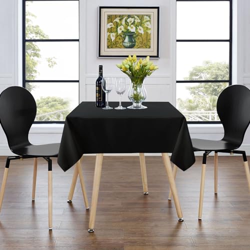 Small Square Tablecloth 36 x 36 Inch Black Fits 20