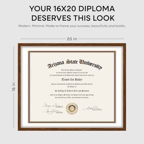 16x20 Brown Oak Diploma Frame