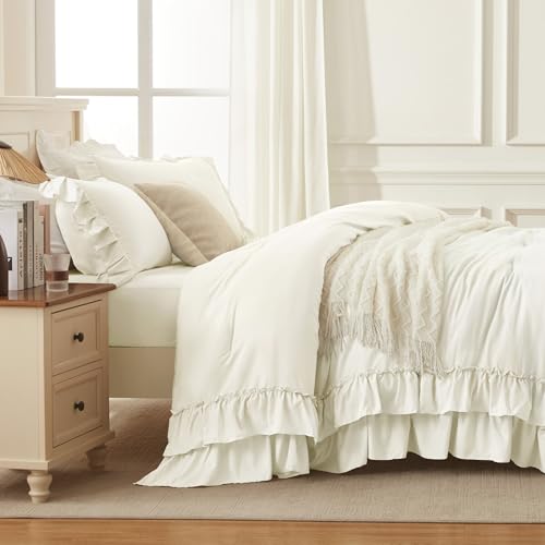 Ivory Ruffle Oversized King Comforter Set
