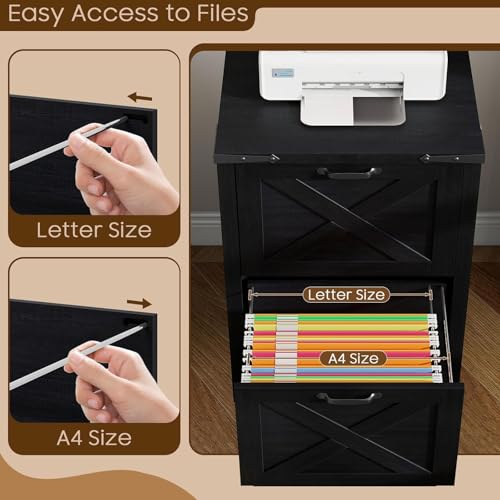 Vertical File Cabinet with 2 Drawers