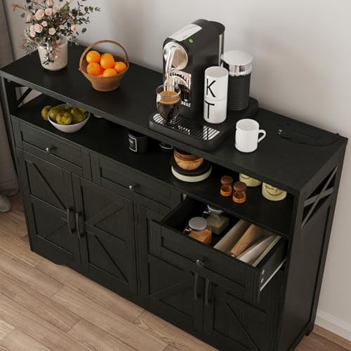 52" L Modern Farmhouse Sideboard Buffet Cabinet