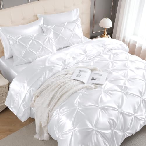Satin King Size Comforter Set White