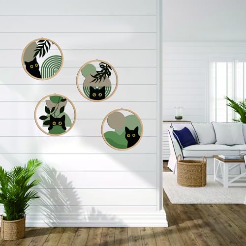 Sage green Cat Wall Art Sage green C at Room Decor Aesthetic (4 Count)