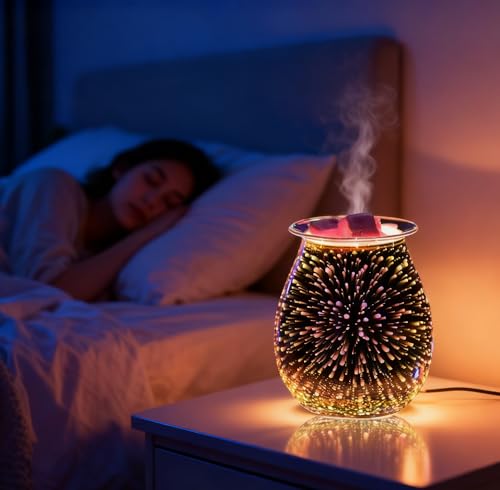 Electric Wax Melt Warmer with 3D Firework Glass Design
