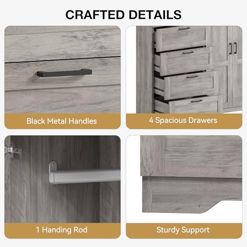 Multifunctional Wooden Dresser for Bedroom