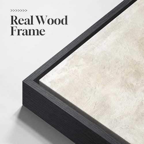 Framed Neutral Abstract Canvas Wall Art Decor for Living Room
