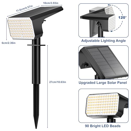 Solar Spot Lights Outdoor Waterproof IP65 (2 Count)